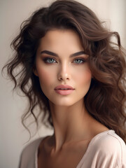 Naklejka premium Portrait Of Beautiful Woman in Studio 