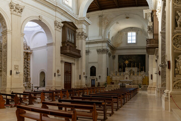 Fototapeta premium interior view of the Santa Irene church in the old town of Lecce
