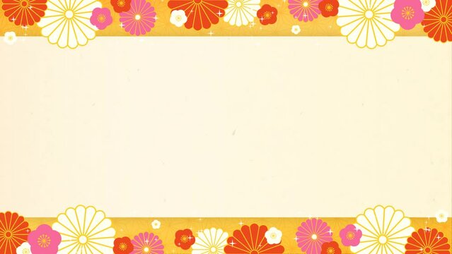 新年の背景素材・和紙・金・装飾あり・キラキラ