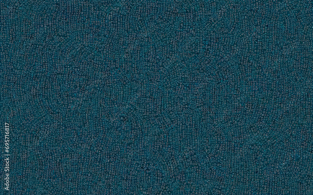 Poster binary code background. blue digital binary data wave background. futuristic information technology 
