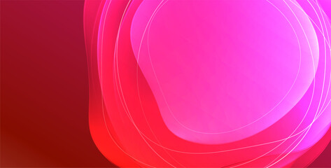 Colorful transparent flowing fluid shapes with glow effect geometric background. Wavy lines round forms. Vector illustration For Wallpaper, Banner, Background, Card, Book Illustration, landing page