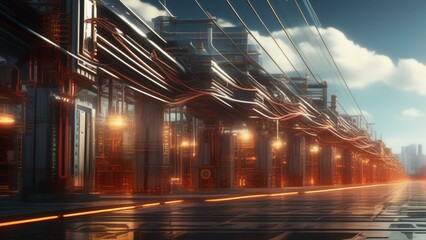 technology electrical cinematic background