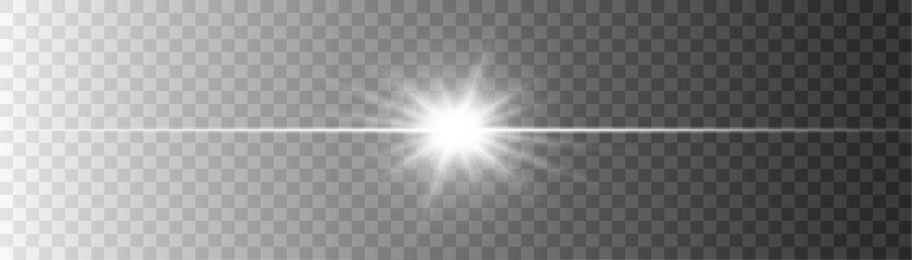 Light effect bright star isolated on transparent background for web design and illustrations Vector 10eps. - obrazy, fototapety, plakaty