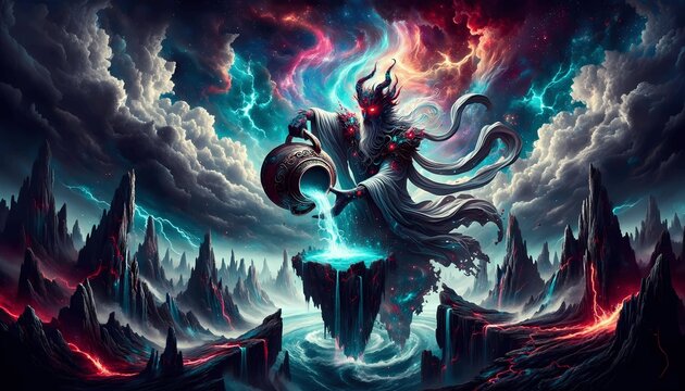 Aquarius Zodiac Sign Dark Fantasy