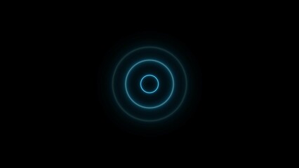 Abstract neon light circle and radio waves illustration background  