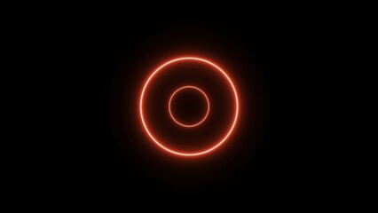 Abstract neon light circle and radio waves illustration background  