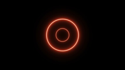 Abstract neon light circle and radio waves illustration background  