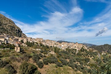 Fototapeta na wymiar view of the picturesque mountain village of Stilo in Calabria