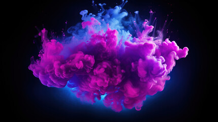 pink cloud on dark background. Generative Ai