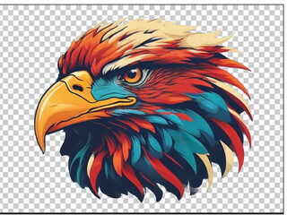 vector vintage eagle head mascot colorful concept logo background