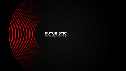Futuristic abstract background. Glowing circle lines design. Swirl circular lines element. Future technology concept. Horizontal banner template. Suit for cover, banner, backdrop, website. Vector illu