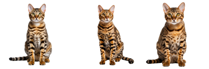 Fierce Bengal Cat in Full Body Pose - Transparent Background