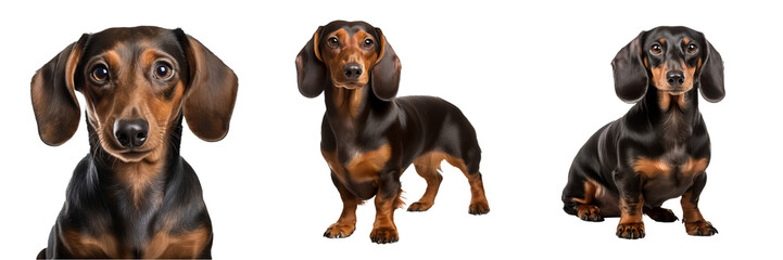 Playful Dachshund Delights: Cute Canine Set on Transparent Background