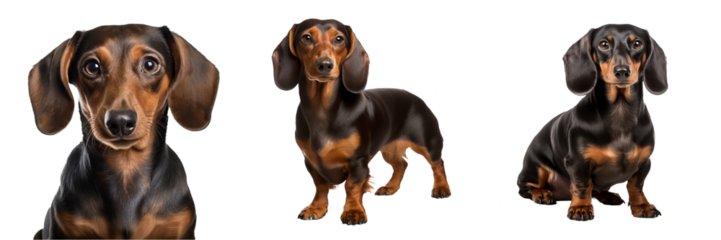 Playful Dachshund Delights: Cute Canine Set on Transparent Background