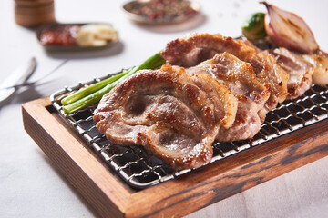 delicious meat with hub and salt