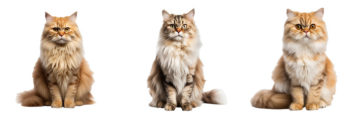Graceful Persian Cat Posing Proudly on Transparent Background