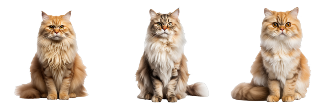 Graceful Persian Cat Posing Proudly on Transparent Background