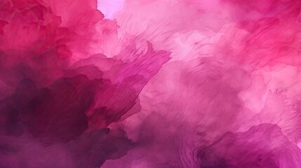 Pink-fuchsia background. Abstract backdrop in watercolor style. Waves, streaks and haze, blurring of one-tone paint