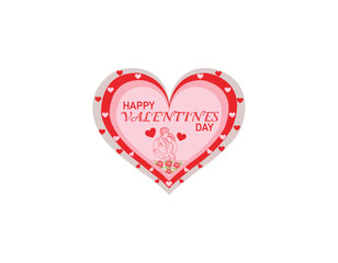 Happy valentine's day with heart and couple vectore illustration 
