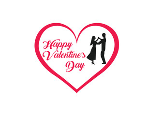 valentine day greeting card with couple vectore illustration 