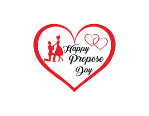 Happy Propose day and Heart Design vectore Illustration 