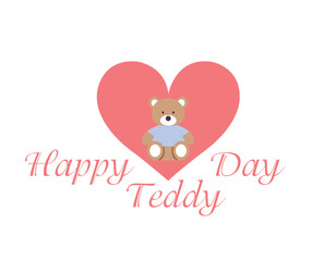    Happy Teddy Day  design Vectore illustration 