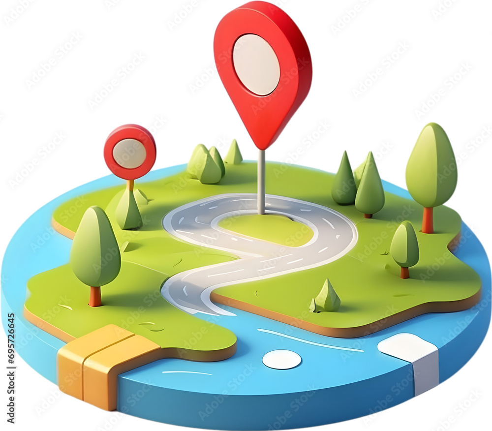 Poster map with gps navigation
