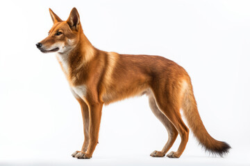 Asiatic wild dog Dhole on white background