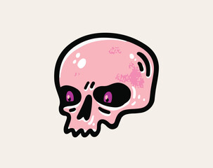 Skull icon. Vector illustration isolated on a white background for design and web. - 695729823