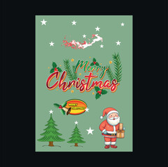 Happy New Year 2024 Vector and Merry Christmas