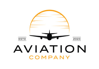 aviation airplane travel logo icon vector design