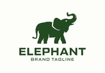 Fototapeta premium Elephant silhouette logo icon vector illustration design