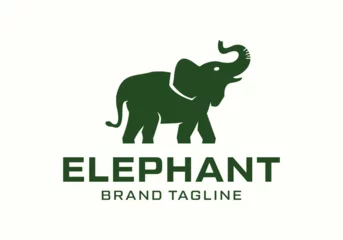 Foto op Aluminium Elephant silhouette logo icon vector illustration design © district4.studio