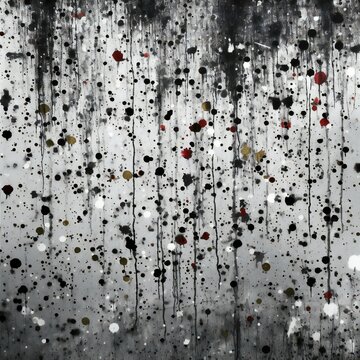 Abstract grunge background with black and white paint splashes and spots © Abstraction