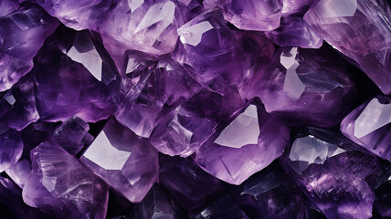 Amethyst crystals as very nice mineral background, macro close-up