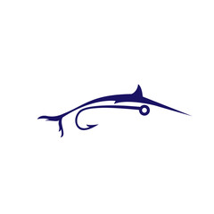 modern fishing bait logo design