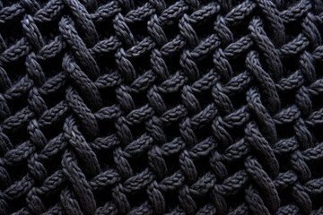 Fototapeta premium Close up of black knitted fabric background