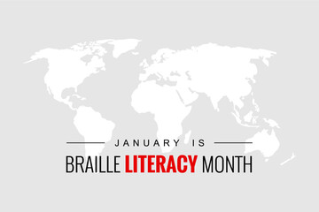 National Braille Literacy Month Holiday concept. Template for background, banner, card, poster, t-shirt with text inscription