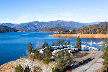 Shasta Lake marina in California