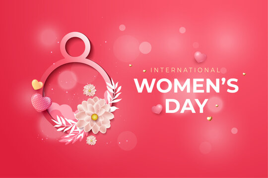International Happy Women's day creative greetings card design