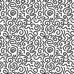 Decorative hand drawn doodle nature ornamental curl vector sketchy seamless pattern