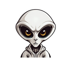 Alien Cartoon Style Illustration Logo No Background Perfect for Print on Demand Merchandise