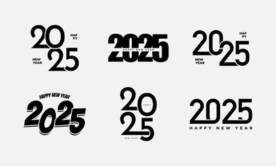 Set of 2025 number design template.