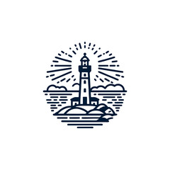 Light house minimalist logo design inspiration