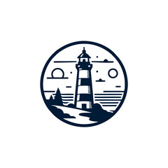 Light house minimalist logo design inspiration
