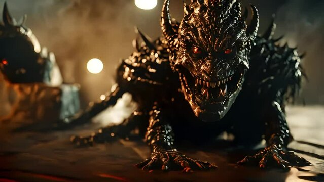 Horror, scary monster, Nightmares, evil face for Halloween, computer ai generated hellish characters.