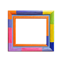 Fototapeta premium colorful wooden picture frame,PNG