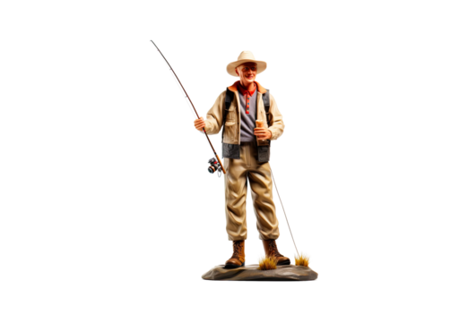 man fishing on a white