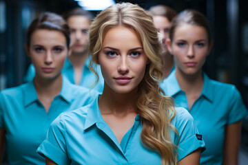 Obraz premium Team of medical professionals in hospital. internship. medicine concept