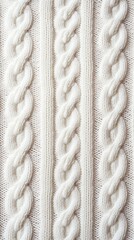 Close up of a white knitting pattern. Vertical background